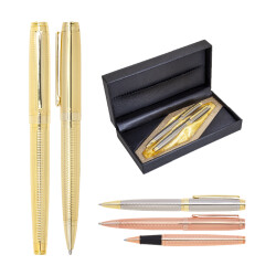 1102-RT Gold Metal Roller & Tükenmez Kalem Seti - 