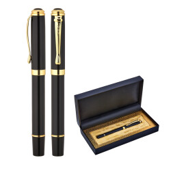 1109-KR Siyah Metal Roller Kalem Seti - 