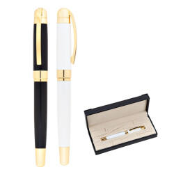 1123-KR Beyaz Metal Roller Kalem Seti - 