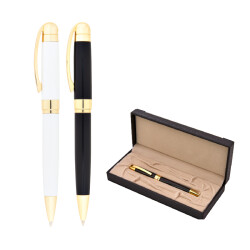 1123-KT Beyaz Metal Tükenmez Kalem Seti - 