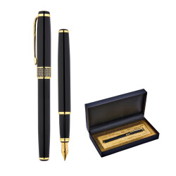 1213-KD Siyah Metal Dolma Kalem Seti - 