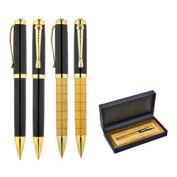 1214-KT Gold Metal Tükenmez Kalem Seti - 
