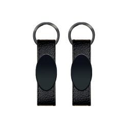 2403 Siyah Metal Suni̇ Deri̇ Anahtarlık - 