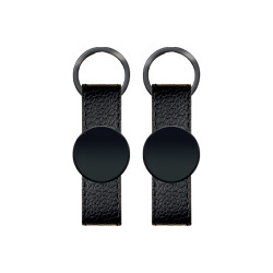 2405 Siyah Metal Suni̇ Deri̇ Anahtarlık - 