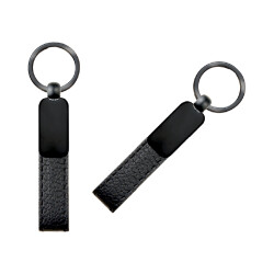 2409 Siyah Metal Suni̇ Deri̇ Anahtarlık - 