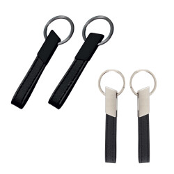 2411 Krom Metal Suni̇ Deri̇ Anahtarlık - 