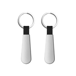 2418 Krom Metal Suni̇ Deri̇ Anahtarlık - 