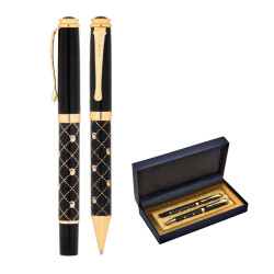656-RT Siyah Metal Roller & Tükenmez Kalem Seti - 