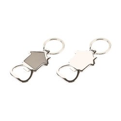 6604 Krom Tek Taraflı Metal Anahtarlık - 