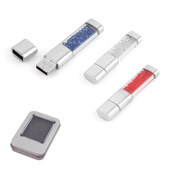 8 GB Metal Kristal Taşlı USB Bellek - 