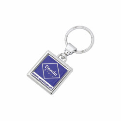 802-KHL Krom Çift Taraflı Metal Anahtarlık - 