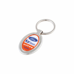 AK 127-P Plastolu Tek Taraflı Metal Anahtarlık - 