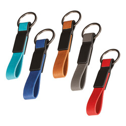 Metal Siyah Deri Anahtarlık - 