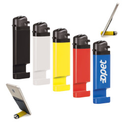 PHL-365 Beyaz Telefon Standlı Taşlı Sibopsuz Çakmak - 